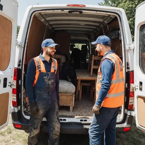 Хамали за извозване на стара кухненска маса